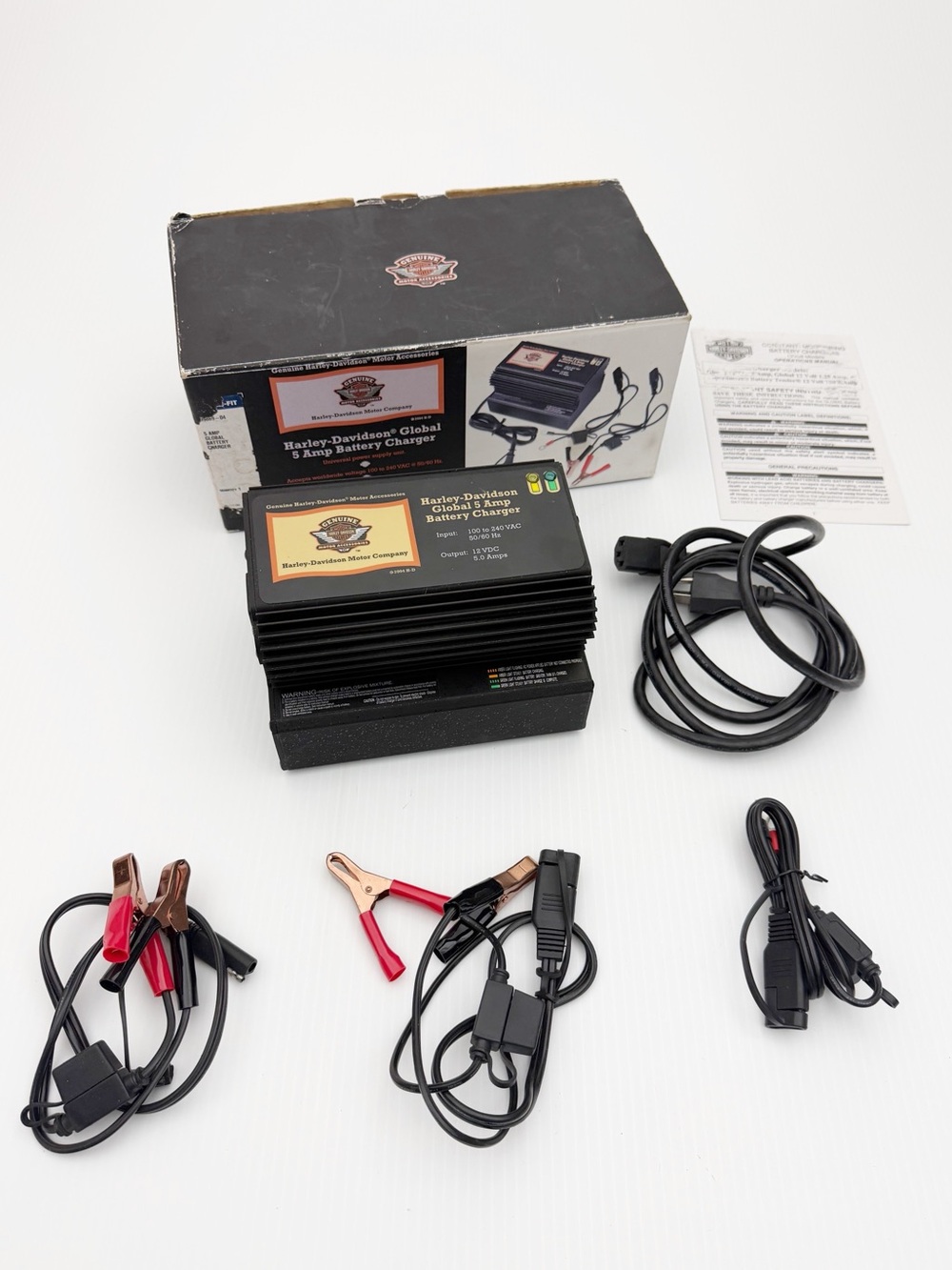 Harley Davidson Global 5 Amp Battery Charger with Clamps